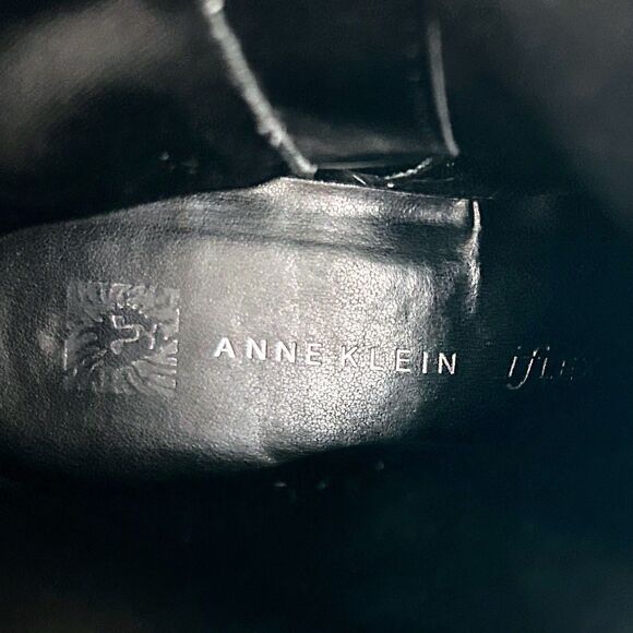 Anne Klein Crayton Moto Biker Leather Boots Black Mid Calf Buckle Classic Shoe 8 - Picture 13 of 13